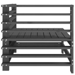 Walplus Outdoor Garden Corner Sofa For Patio Balcony Poolside Furnitures 2 Pcs Grey Solid Wood Pine - Cushion Not Included - thumbnail 4