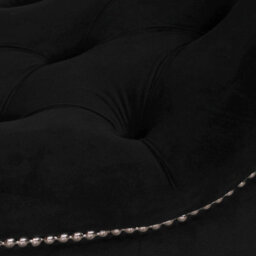 Black Velvet Bench With Wooden Legs And Metal Studs - thumbnail 6