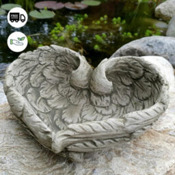 Spa Stone Cast Feather Bird Bath Dish - thumbnail 3