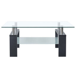 Berkfield Coffee Table Grey And Transparent 95X55X40 Cm Tempered Glass - thumbnail 2