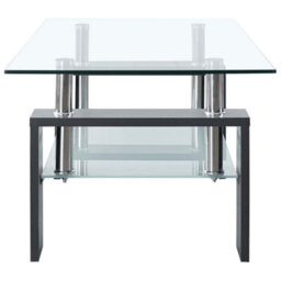 Berkfield Coffee Table Grey And Transparent 95X55X40 Cm Tempered Glass - thumbnail 3