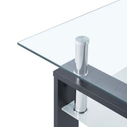 Berkfield Coffee Table Grey And Transparent 95X55X40 Cm Tempered Glass - thumbnail 4