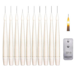 Samuel Alexander Set Of 10 15Cm Floating White Led Battery Candles In Warm White With Remote Control - thumbnail 8