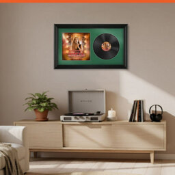 "30X17"" Black Swept Vinyl Record Frame With Emerald Mount For 12 Inch Lp Album Cover & Disc - Ak Frames" - thumbnail 8