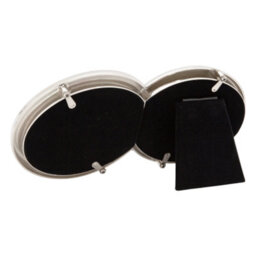 Happy Homewares Double Heart Silver Picture Frame With Square Etched Diamante Crystals - thumbnail 4