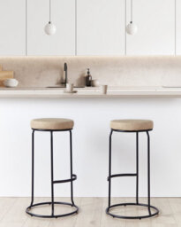 Beliani Set Of 2 Bar Stools Milroy Faux Leather Beige - thumbnail 2