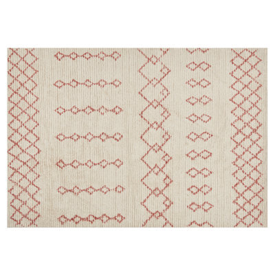 Beliani Rug Buxar Beige 140 X 200 Cm Cotton - image 1