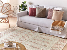Beliani Rug Buxar Beige 140 X 200 Cm Cotton - thumbnail 2