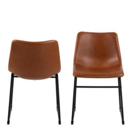 Furniture To Go I Oregon Dining Chair In Brown With Cream Stitching Set Of 2 - thumbnail 2