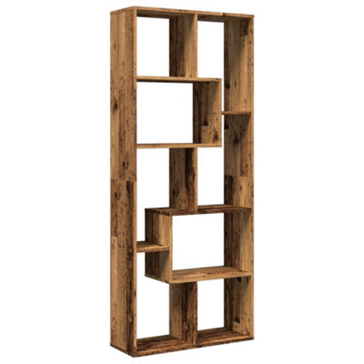 Berkfield Durable Room Divider Bookcase Old Wood 67X25X161.5 Cm Engineered Wood