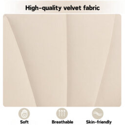Velvet Upholstered Bed,double Bed-4Ft6(135X190Cm), Shell-Like Bed With Golden Iron Legs, Wooden Slatted Frame, Beige - thumbnail 4