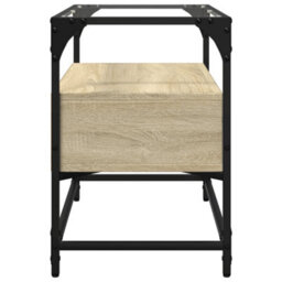Berkfield Industrial Tv Cabinet With Glass Top Sonoma Oak 60X35X51 Cm Engineered Wood - thumbnail 5