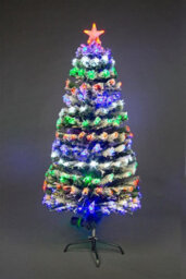 Shatchi 6Ft/180Cm Frosted Tips 8 Modes Fibre Optic Christmas Tree Led Pre-Lit - thumbnail 1