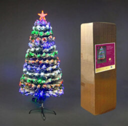 Shatchi 6Ft/180Cm Frosted Tips 8 Modes Fibre Optic Christmas Tree Led Pre-Lit - thumbnail 2