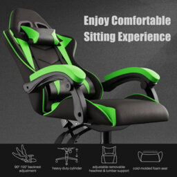 Onemill Ergonomic Gaming And Office Chair With Adjustable Features, Lumbar Support, And Stylish Color Options(Black-Green) - thumbnail 2