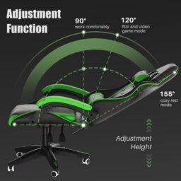 Onemill Ergonomic Gaming And Office Chair With Adjustable Features, Lumbar Support, And Stylish Color Options(Black-Green) - thumbnail 4