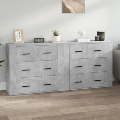 Berkfield Sideboards 2 Pcs Concrete Grey Engineered Wood - image 1