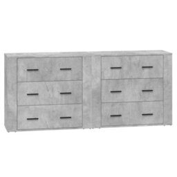 Berkfield Sideboards 2 Pcs Concrete Grey Engineered Wood - thumbnail 2