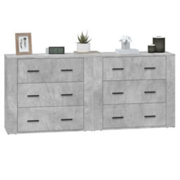 Berkfield Sideboards 2 Pcs Concrete Grey Engineered Wood - thumbnail 4