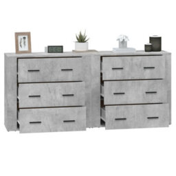 Berkfield Sideboards 2 Pcs Concrete Grey Engineered Wood - thumbnail 5