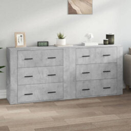 Berkfield Sideboards 2 Pcs Concrete Grey Engineered Wood - thumbnail 1