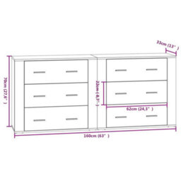 Berkfield Sideboards 2 Pcs Concrete Grey Engineered Wood - thumbnail 9