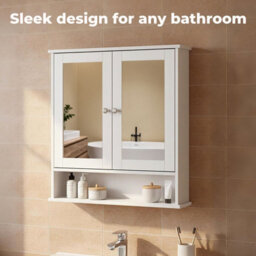 Levede Bathroom Mirror Cabinet Storage Toilet Cupboard Wall Mounted Shelves - thumbnail 5