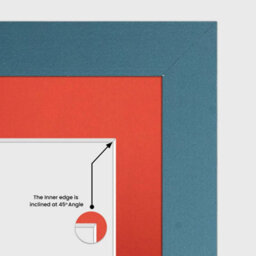 AK Frames 40X20Cm Navy Blue Sleek Multi Photo Frame With Poppy Red Mount - Holds 3 Apertures (3X) 6X4 Photos - thumbnail 7