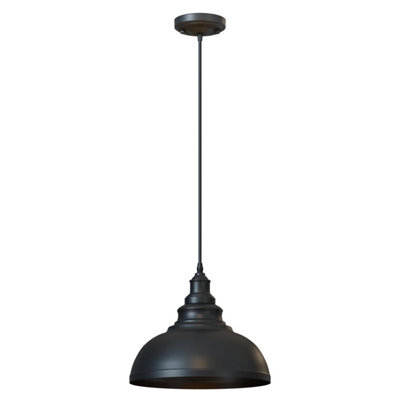 Industrial Ceiling Pendant Light With 29Cm Curvy Metal Shade And 95Cm Adjustable Hang For Living Room Bedroom Or Kitchen - image 1