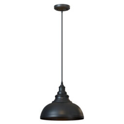 Industrial Ceiling Pendant Light With 29Cm Curvy Metal Shade And 95Cm Adjustable Hang For Living Room Bedroom Or Kitchen - thumbnail 1