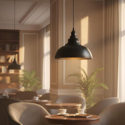 Industrial Ceiling Pendant Light With 29Cm Curvy Metal Shade And 95Cm Adjustable Hang For Living Room Bedroom Or Kitchen - thumbnail 4