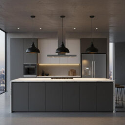 Industrial Ceiling Pendant Light With 29Cm Curvy Metal Shade And 95Cm Adjustable Hang For Living Room Bedroom Or Kitchen - thumbnail 3