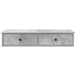 Berkfield Wall Shelf With Drawers Concrete Grey 100X37.5X19 Cm Engineered Wood - thumbnail 4
