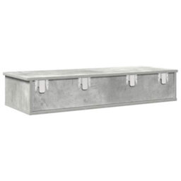 Berkfield Wall Shelf With Drawers Concrete Grey 100X37.5X19 Cm Engineered Wood - thumbnail 6