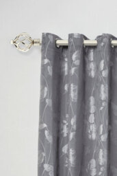 Unknown 16-19mm Cage Extendable Eyelet Metal Curtain Pole Set Brushed Silver 160-300Cm - thumbnail 2
