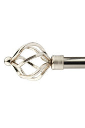 Unknown 16-19mm Cage Extendable Eyelet Metal Curtain Pole Set Brushed Silver 160-300Cm - thumbnail 1
