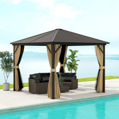 Outsunny 3X3(M) Hardtop Gazebo Outdoor Shelter With Aluminium Frame - image 1