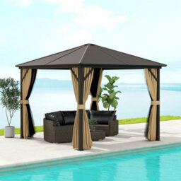 Outsunny 3X3(M) Hardtop Gazebo Outdoor Shelter With Aluminium Frame - thumbnail 1