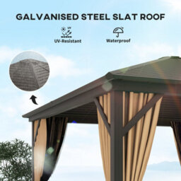 Outsunny 3X3(M) Hardtop Gazebo Outdoor Shelter With Aluminium Frame - thumbnail 4