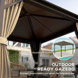 Outsunny 3X3(M) Hardtop Gazebo Outdoor Shelter With Aluminium Frame - thumbnail 7