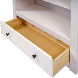 Seconique Panama 1 Drawer Bookcase In White And Natural Wax Finish - thumbnail 5