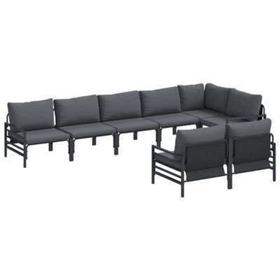 Berkfield Stylish Garden Sofa Set 8 Pcs Anthracite Steel