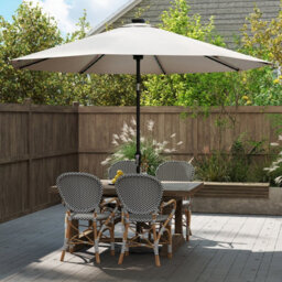 Costway 2.9M Solar Patio Umbrella W/ Led Lights Outdoor Market Sunshade Table Parasol-Beige - thumbnail 1