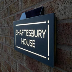 One Of A Kind Design Uk Personalised Contemporary Solar Light House Sign Led Illuminated Uv Stable -305X155mm Grey - thumbnail 3
