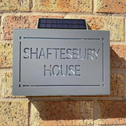 One Of A Kind Design Uk Personalised Contemporary Solar Light House Sign Led Illuminated Uv Stable -305X155mm Grey