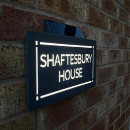One Of A Kind Design Uk Personalised Contemporary Solar Light House Sign Led Illuminated Uv Stable -305X155mm Grey - thumbnail 4