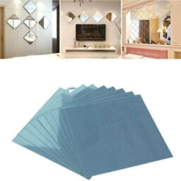 9 Pcs Mirror Sheets Self Adhesive Non Glass Mirror Tiles Wall Sticky Mirror - thumbnail 4