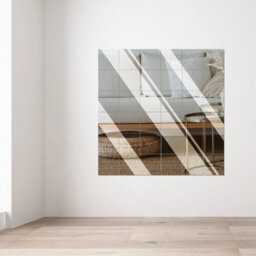 9 Pcs Mirror Sheets Self Adhesive Non Glass Mirror Tiles Wall Sticky Mirror - thumbnail 5
