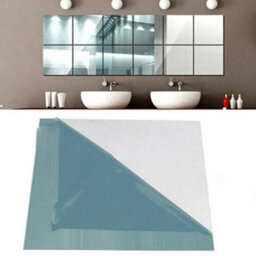 9 Pcs Mirror Sheets Self Adhesive Non Glass Mirror Tiles Wall Sticky Mirror - thumbnail 3