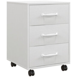Homcom File Cabinet With 3 Drawers, Under Desk Mobile Filing Cabinet White - thumbnail 2
